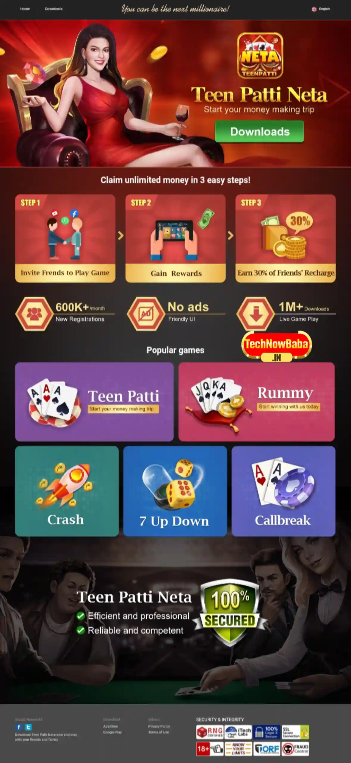 Teen Patti Neta App TechNow Baba